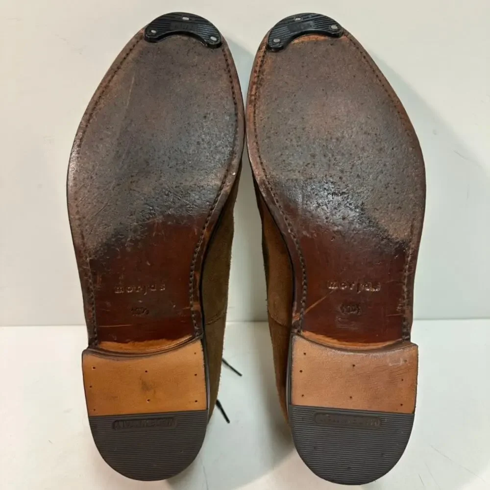 NEW HEELS Morjas The Oxford Snuff Suede Cap Toe Handmade in Spain EUC US 11.5